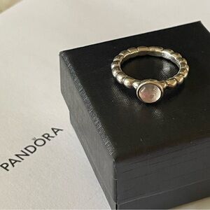 PANDORA Moonstone Stackable Bubble Ring Sterling Silver